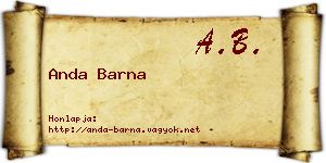 Anda Barna névjegykártya